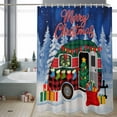 thumbnail image 2 of Merry Christmas Bathroom Shower Curtain Colorful Xmas Car Forest Winter Snow Scene Waterproof Washable Shower Curtains for Bathtub Bath Decor with Grommets and Hook 66 X 72 Inch, 2 of 8