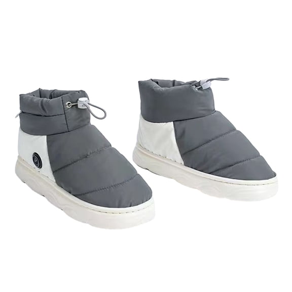 comerut 1 Pair Women Men Foot Warmer Shoes Electric Heated Slippers Temperature Adjustable Non-Slip Breathable Wireless Electric Heating Shoes