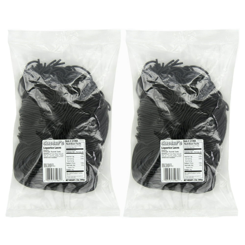 SweetGourmet Black Licorice Laces Dutch Candy Shoelaces 4 Pounds