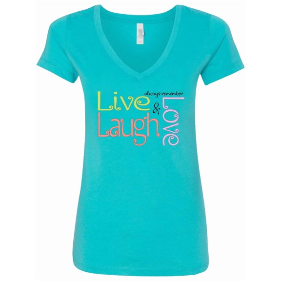 Inktastic Live, Laugh, Love Women's V-Neck T-Shirt