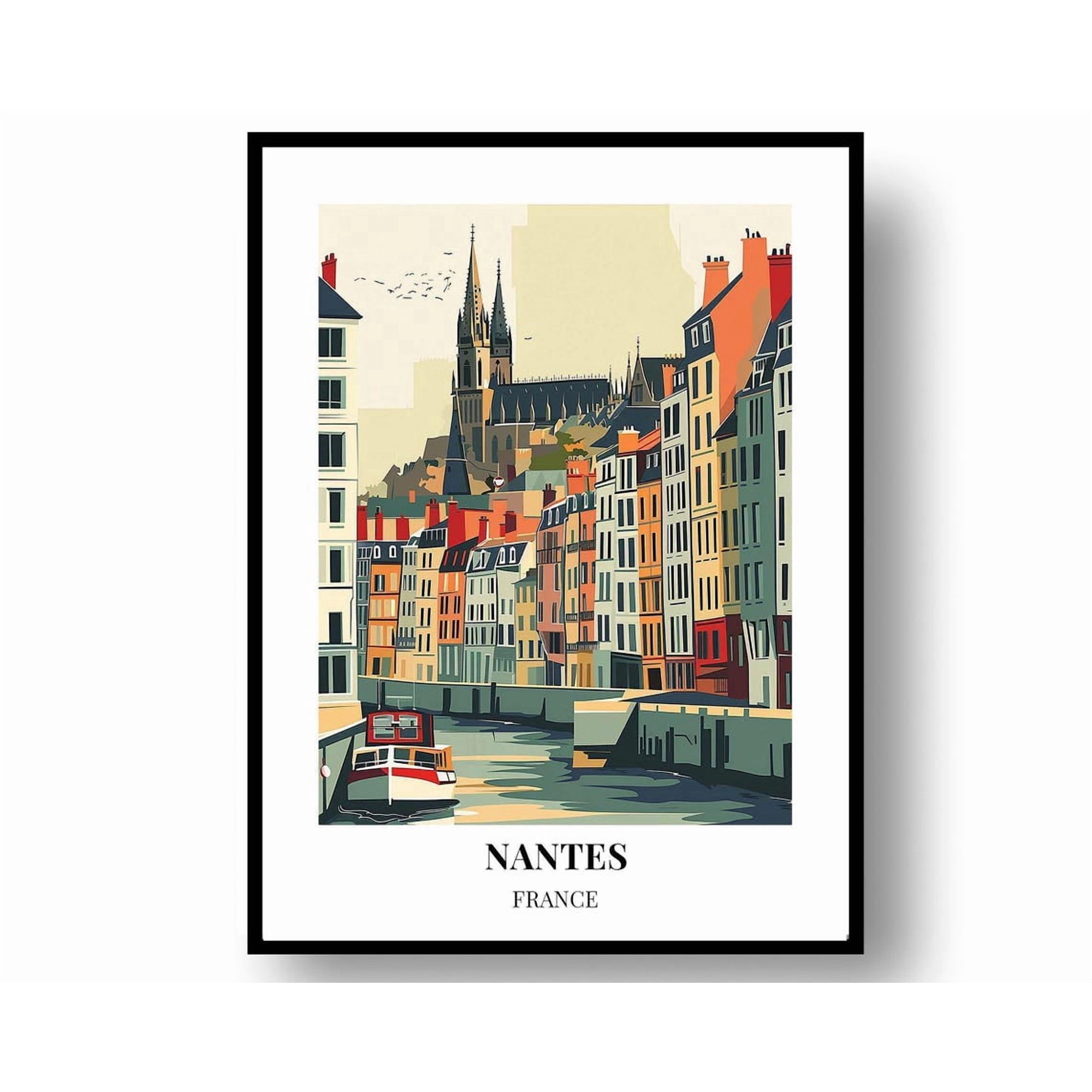 Nantes France Poster: Travel Wall Art