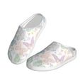 thumbnail image 2 of Yiaed Colorful Butterfly Print Slippers Fuzzy Warm Cozy Slippers Non Slip House Slippers For Indoor Outdoor Slippers House Slippers-8, 2 of 7