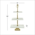 thumbnail image 5 of DecMode 12" x 22" White Ceramic Terrazzo 3 Tiered Server with Gold Base, 1-Piece, 5 of 5