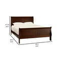 thumbnail image 5 of Gage Traditional Queen Sleigh Bed, Wood Frame, Rich Brown Cherry Finish- Saltoro Sherpi, 5 of 5