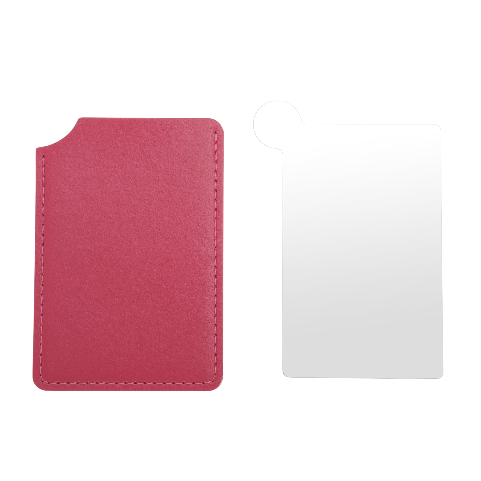 Unique Bargains 1 Pc Convenient Makeup Mirror Light Red