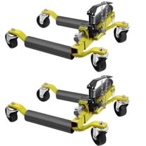 2 Pcs Hydraulic Car Wheel Dolly Jack, 1500LBS Heavy Duty Rollers with Foot Pedal for Truck RV Trailer Auto Tire Repair Moving