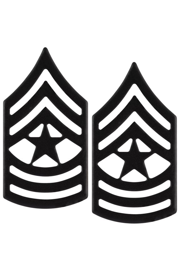 U.S. Army Sergeant Major Subdued Blank Metal Rank Pair