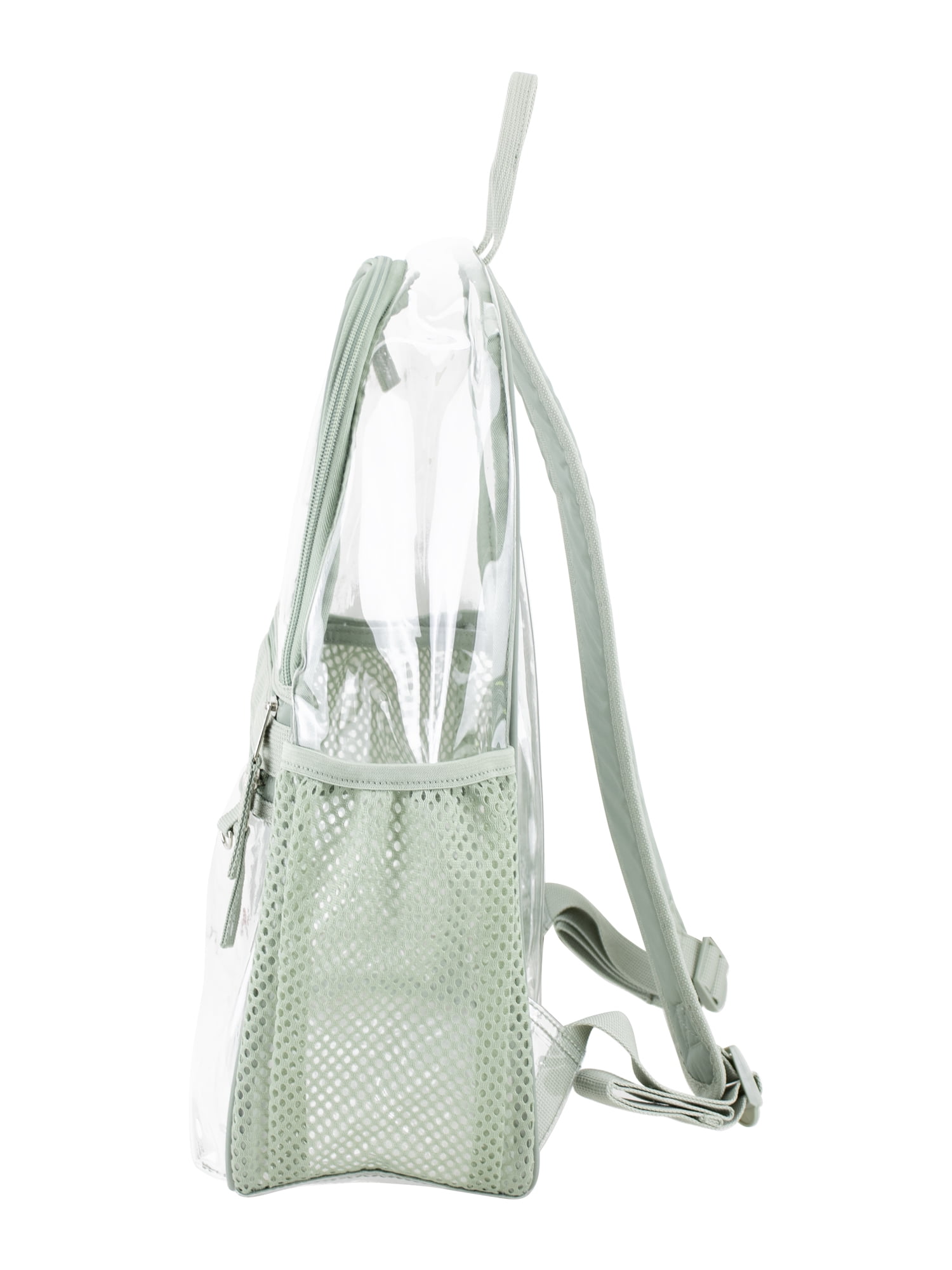 Eastsport Clara Clear Backpack Bundle w/ Zipper Pouch, Seagrass