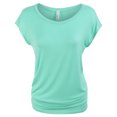 thumbnail image 1 of KOGMO Womens Short Sleeve Solid Basic Tunic Top Tee with Side Shirring, 1 of 7