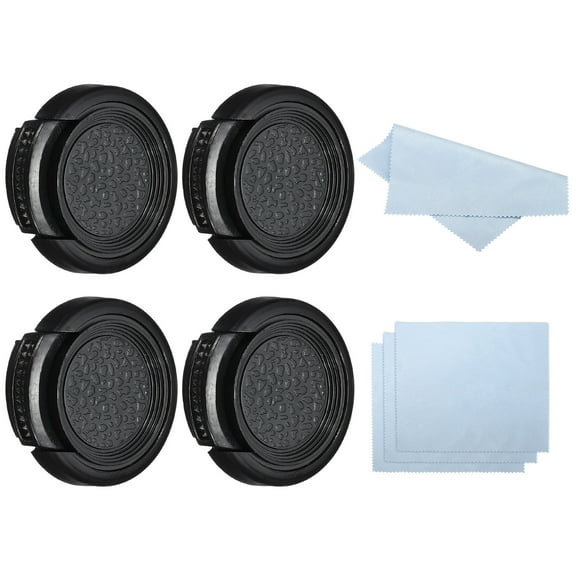 Uxcell 25mm Lens Cap, 4 Pack Sides Pinch Snap Camera Lens Cover for Front Lens, Black