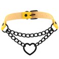 thumbnail image 1 of Collar de cadena con forma de corazón estilo Harajuku, estilo europeo y americano, de piel sintética, estilo cadena de clavícula, 1 of 6