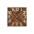 thumbnail image 2 of Creative Co-Op 36" Square Herringbone Inlay Stained Wood Wall Clock, Natural, 2 of 4