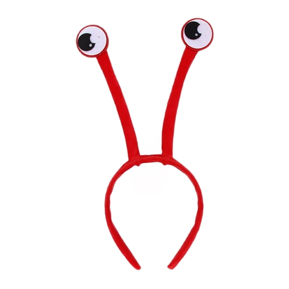 LITINKIMI Red Plush Antenna Headband with Large Eyeballs for Adult Cosplay