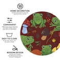 thumbnail image 3 of Honeii Frogs and Mushrooms print Leather Coaster Set of 4, ideal for safeguarding your furniture from drinks spills and effortless cleanup-Round Shape, 3 of 6