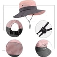 thumbnail image 5 of Zukuco Women Summer Sun Hat Outdoor UV Protection Fishing Hat Wide Brim Foldable Beach Bucket Hat with Ponytail-Hole, 5 of 7
