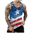 thumbnail image 5 of HCNTES Mens Graphic Tank Tops Sleeveless Muscle Shirts Beach Hawaiian Patriotic Tank Tops(Watermelon Red,XXXL), 5 of 6