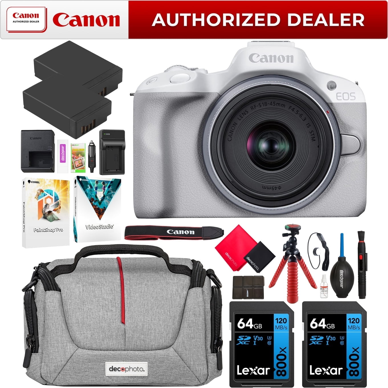 Canon EOS R50 Mirrorless Camera with 18-45mm & 55-210mm Zoom Lens