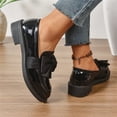 thumbnail image 6 of Willtoo Ladies Patent Leather Loafers with Bow, Pink Slip-On Flat Shoes, Casual Comfort Footwear, 6 of 6