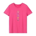 thumbnail image 1 of Camiseta para mujer, camiseta básica de verano para el trabajo, vacaciones, deportes, regalo del día de San Valentín Rosa Rosa, 1 of 7