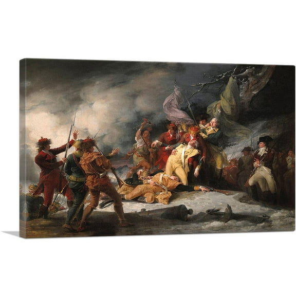 ARTCANVAS Death Of General Montgomery Attack On Quebec 1786 Canvas Art Print by John Trumbull - Size: 26" x 18" (0.75" Deep)