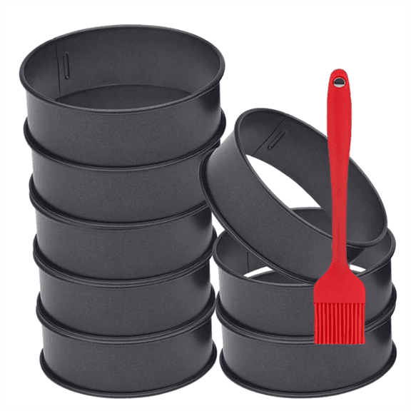 New Arrivals 8 Pack Stainless Steel English Muffin Rings 4 Inch Crumpet Nonstick Pastry Ring Mold,Egg for Frying Egg