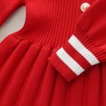 thumbnail image 6 of Long Sleeve Knitted Dresses Girls Princess Pleated Sweater Dress Ribbed Cute Fall Winter School Uniforms Red, Size 4 Y, 6 of 7