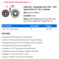 thumbnail image 2 of Clutch Kit - Compatible with 1994 - 1997 Toyota Celica ST 1.8L 4-Cylinder 1995 1996, 2 of 2