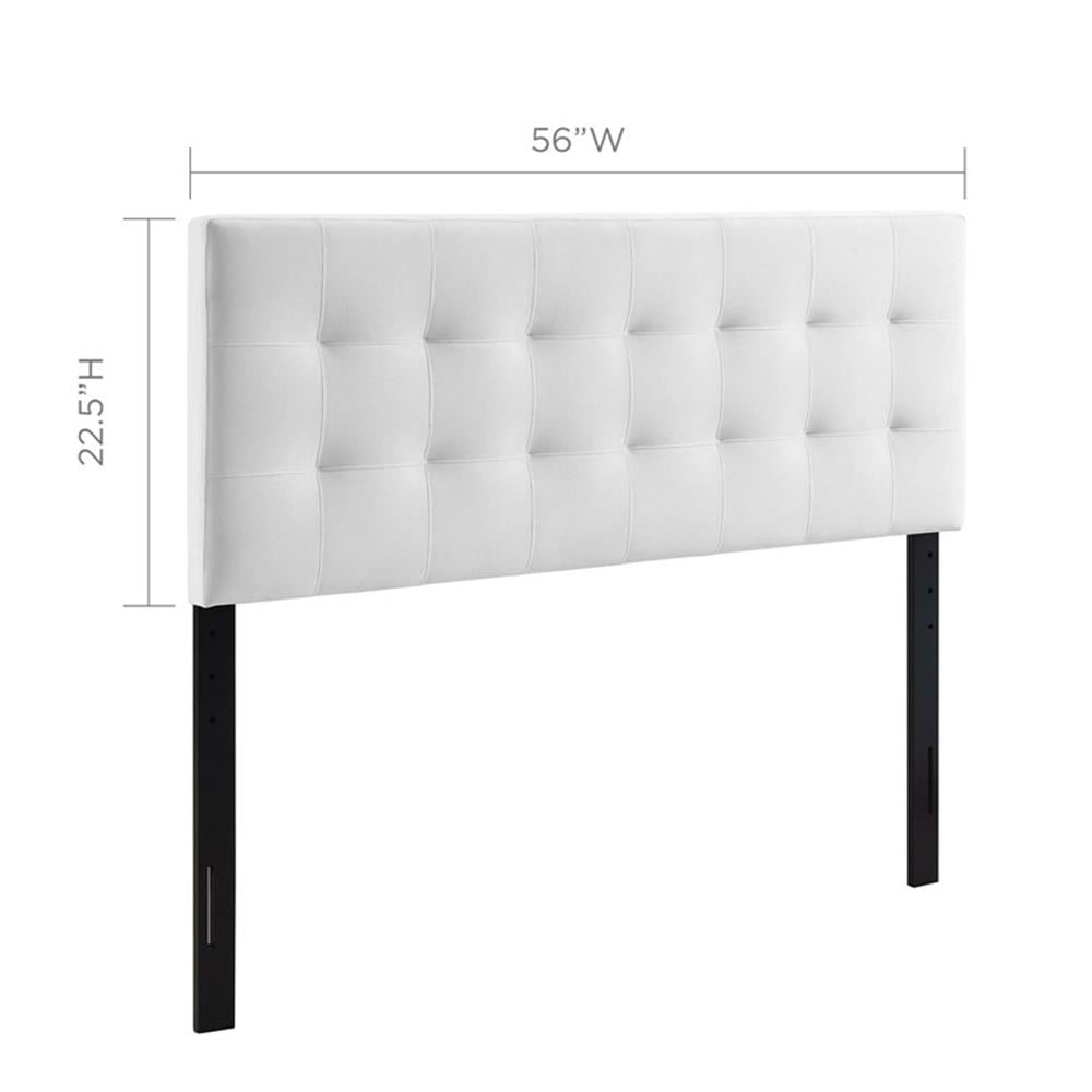 Pemberly Row Biscuit Tufted Full Performance Velvet Headboard in White