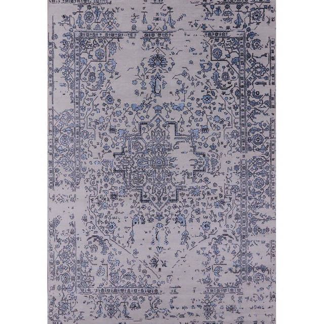 Ahgly Company Tapis d'Intérieur Rectangle Mid-Century Moderne Violet Pourpre Zone Orientale, 2' x 5'