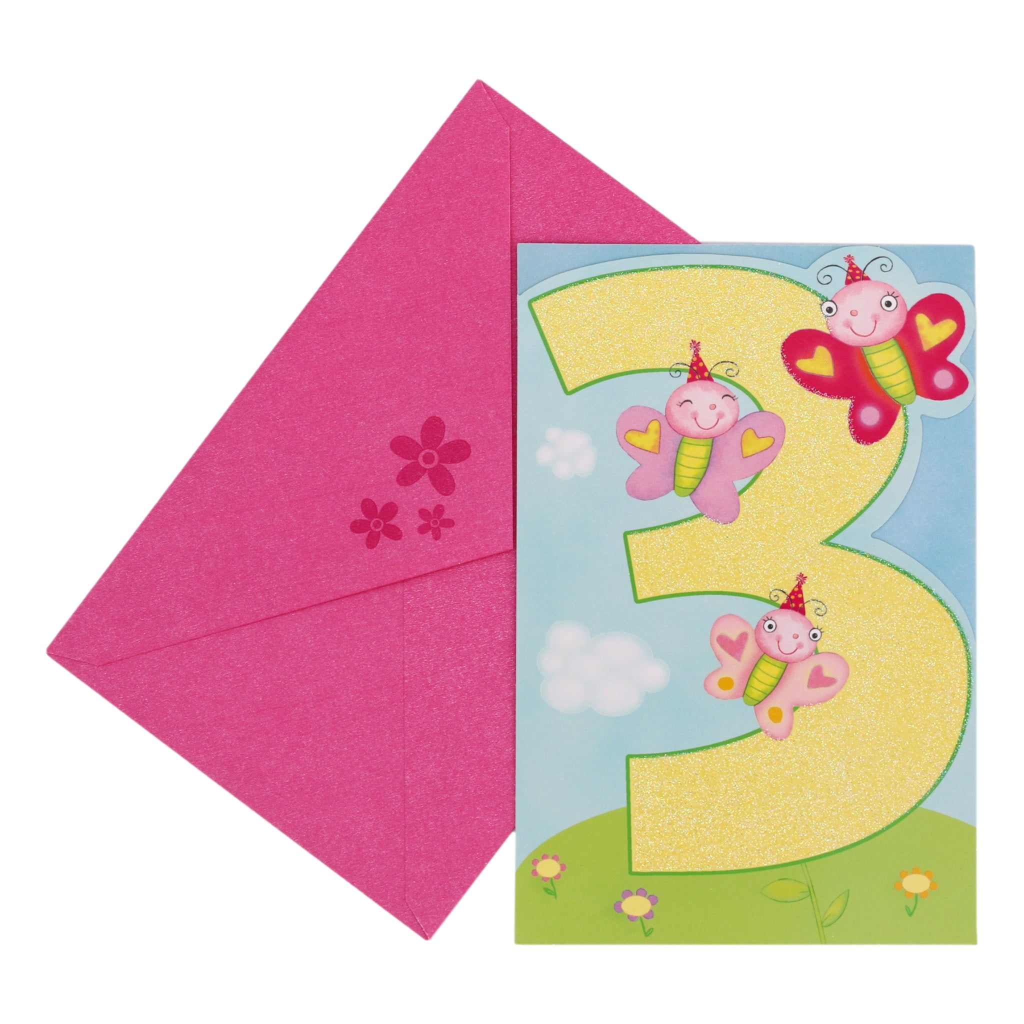Funny Birthday Greeting Card (5" X 7") By Art From The Heart | 3 Pack 3 Envelopes (Watercolor Cake