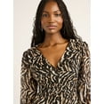 thumbnail image 3 of Sofia Jeans Women's Empire Dress with Long Sleeves, Mid Calf Length, Sizes XS-XXXL, 3 of 4