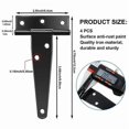 thumbnail image 2 of 6 PCS 4 Inch T-Strap Hinges Rustic Gate Strap Hinge Rustproof Gate Door Black Hinges for Windows Fence and Barn Gates, 2 of 5