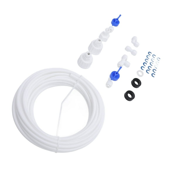 Fridge Water Inlet Line Connection Set, Anti Aging 1/4in Tubing Refrigerator Water Line Kit for Reverse Osmosis Systems