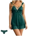 thumbnail image 3 of Bovxnpu Women's Nightgowns Sleepshirts Lace Mesh Nightgown Dress Loungewear Sleepwear, 3 of 6