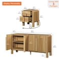 thumbnail image 3 of Mid Century Dresser and Nightstand Sets for Bedroom, 3 Pcs Bedroom Set，Night Stand Set of 2, Modern Dresser with Curved Profile Design, Wooden Chest of Drawers Storage Cabinet Set, 3 of 11
