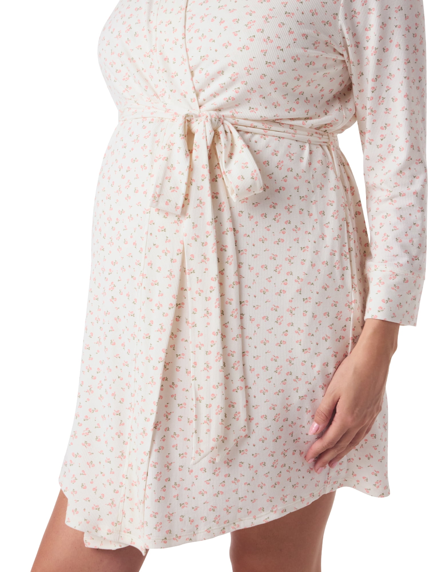 Ingrid & Isabel For Every Belly Women's Maternity Ribbed Robe, Sizes S-XXXL