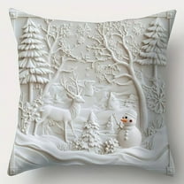 Christmas Pillow Covers Snowman Reindeer&Christmas Tree Throw Pillow Covers,Winter Holiday Cushion Case Decoration for Sofa Couch