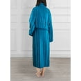 thumbnail image 6 of Women's Waffle Textured Satin Trim Fleece Robe (Sea Blue, L/XL), 6 of 8
