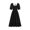 Black, variant on Youmylove Women's Floral Boho Dress Womens Short Sleeved Floral Dress Solid Color Casual Square Neck A Line Layered Sundress Trendy Hawaiian Dresses