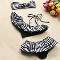 thumbnail image 1 of Traje de baño con volantes para niña pequeña, conjunto de bikini, ropa de playa de un hombro, traje de baño de princesa de 3 piezas, 2-3t, negro Feliz Sencillez, 1 of 4