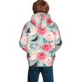 thumbnail image 2 of KLL Unisex Kids Boys Girls Hooded Pocket Pullover Hoodies-Roses and Butterflies, 2 of 6