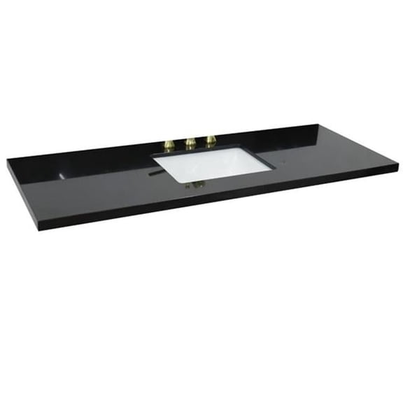 Bellaterra Home 430002-61S-BGR 61 in. Galaxy Granite Countertop & Single Rectangle Sink, Black