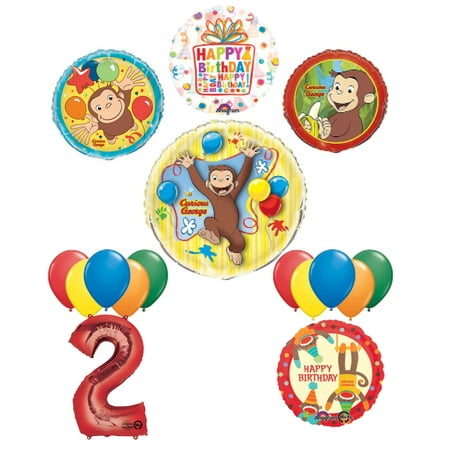 The Ultimate 16pc Curious George 2nd Birthday Party Supplies