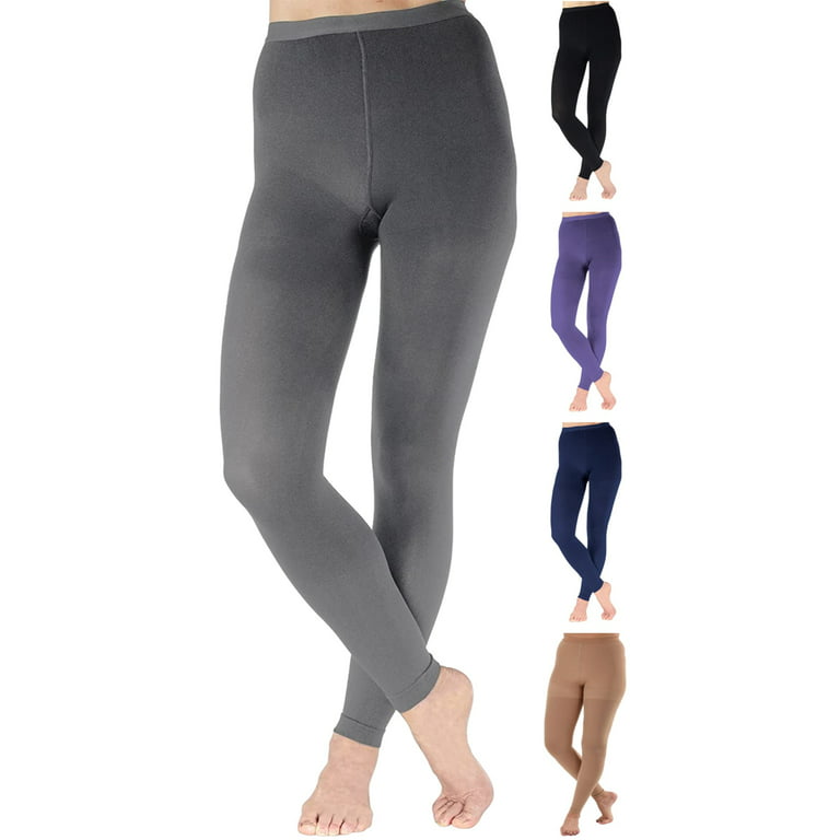 3XL Plus Size Womens Footless Compression Tights 20-30mmHg - Grey, 3X-Large