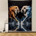 thumbnail image 1 of Tapiz de pared con diseño de león y animal, microtela, 100 x 70 cm, para dormitorio, 1 of 1