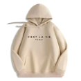 thumbnail image 3 of Sudadera con capucha y estampado de letras para mujer, primavera y otoño de 2024, sudaderas con capucha de manga larga para mujer, blusas de moda, jerséis holgados informales para mujer, 3 of 5