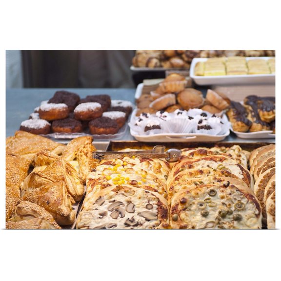 Great BIG Canvas | Rolled Michael DeFreitas Poster Print entitled Israel, Jerusalem, bakery with traditional baked goods