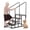 Black-Double armrest 4-step, variant on PYY Portable RV Steps with Handrail, Anti-Slip Metal Camper Stairs for Travel Trailer/Mobile Home/Outdoor Use - Removable Double Armrest Handrails - 3-Step - Double armrest 3-step