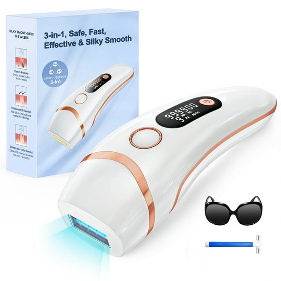IPL Laser Hair Removal for Women and Men, JOOYEE Ice Cooling 3-in-1 IPL Hair Removal Device, Safe at-home Long-lasting Hair Regrowth Reduction, Suitable for Face, Armpits, Bikini Line, Legs