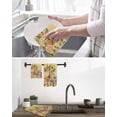 thumbnail image 5 of Easter Bunny Kitchen Dish Towels for Drying Dishes Set of 3, Spring Floral Vintage Botanical Rabbits Yellow Waffle Weave Microfiber Hand Tea Bathroom Towels Quick Dry & Absorbent Towel 12x12, 5 of 7